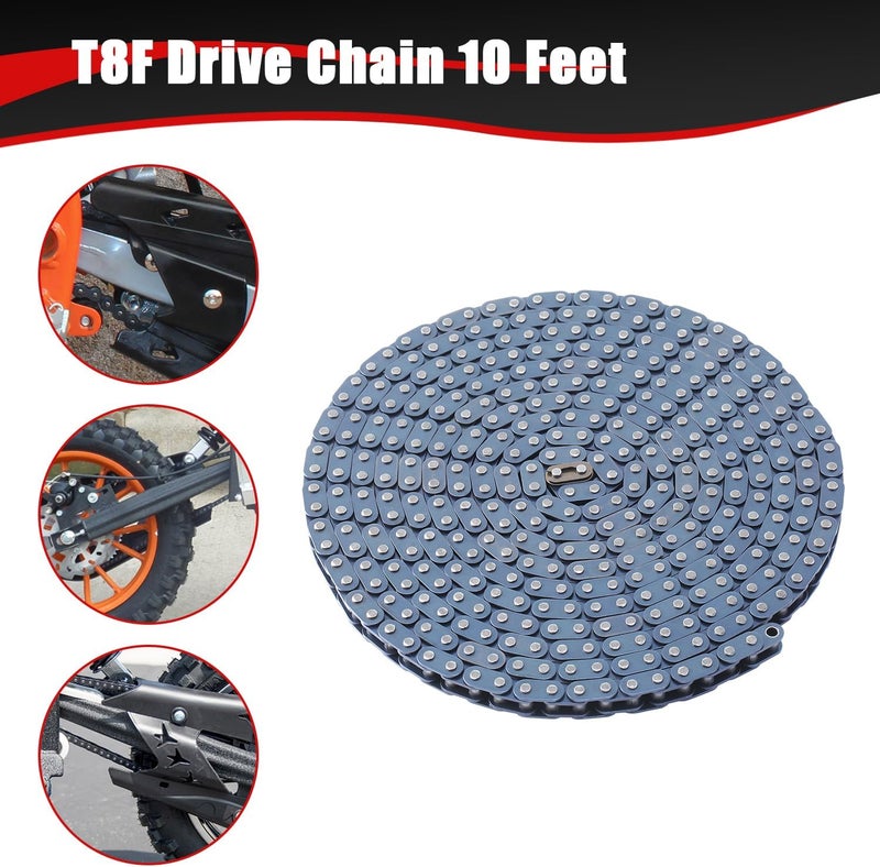 KAMIER T8F Drive Chain 10 Feet with Chain Breaker Tool Hevay Duty for Syx Moto SSR X-pro 50cc Pit Dirt Bike 43cc 47cc 49cc 2 Stroke Kids Mini Pocket Bike Chopper Razor Dirt Quad 4 Wheeler ATV Parts - Image 3